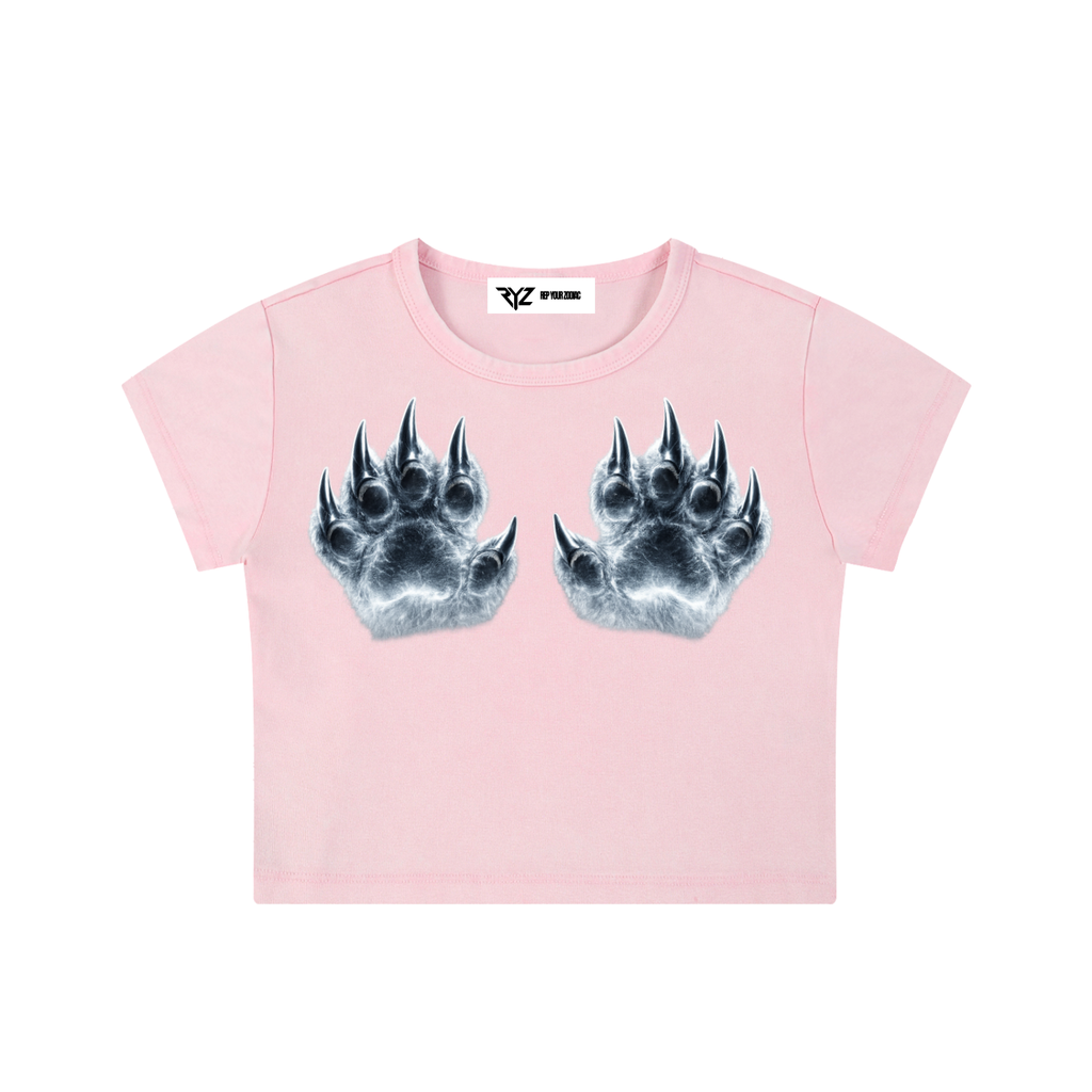 LEO LION CLAW MINERAL WASH CROP TOP (WOMEN)