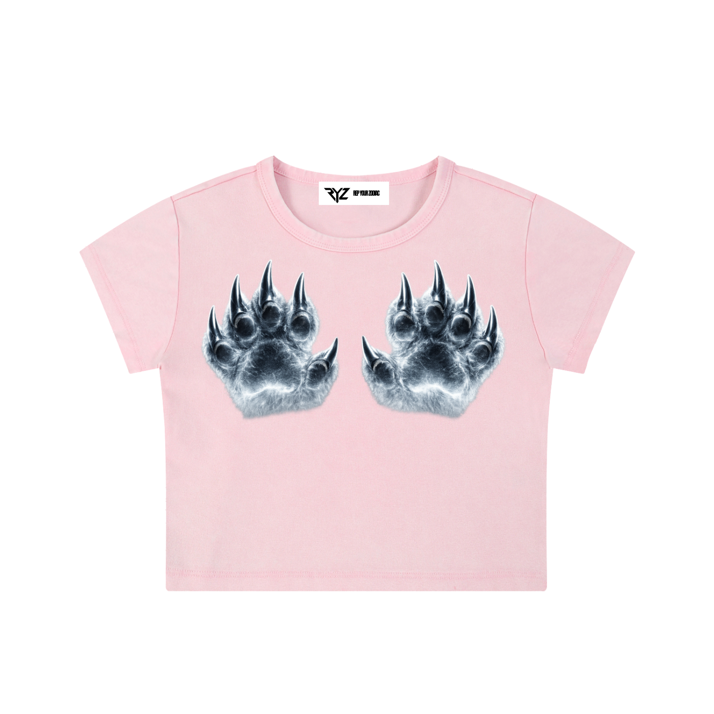 LEO LION CLAW MINERAL WASH CROP TOP (WOMEN)