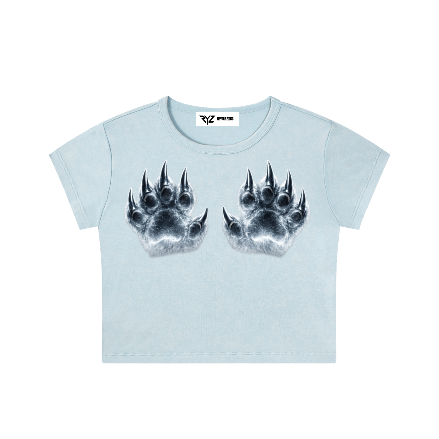 LEO LION CLAW MINERAL WASH CROP TOP (WOMEN)